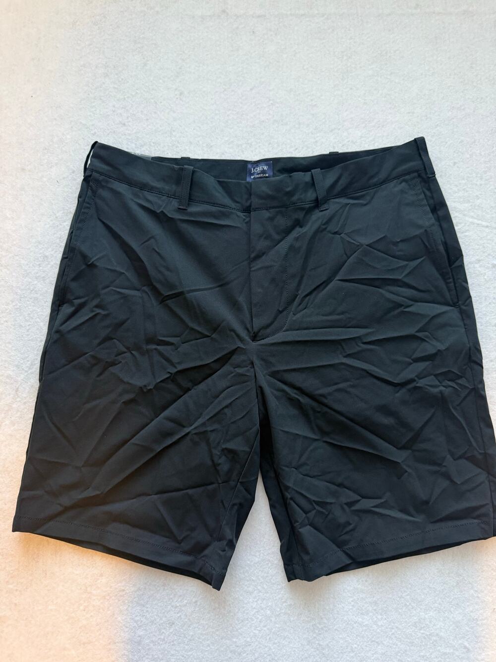 J.Crew Factory Men's 9" Tech Short Black Size 33 Performance Stretch NWT